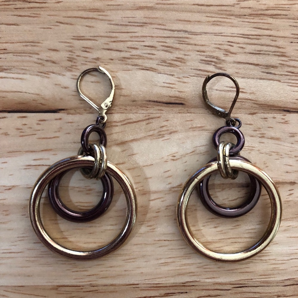 🐞🐞Versatile Two-Tone Hoop Dangle Earrings!🐞🐞